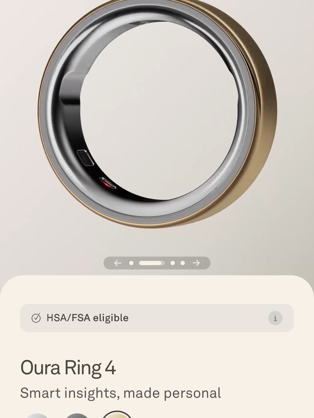 New in box Oura Ring 4 by Oura — Gold finish